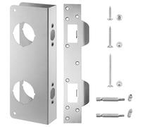 U 10539 Stainless Steel Lock and Door Reinforcement Plate fits 1-3/4" Thick Doors and Includes The U 10385 Door Strike Plate Reinforcement Plate.