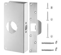 U 9585 Stainless Steel Lock and Door Reinforcement Plate fits 1-3/8"Thick Doors and Includes The U 9476 Security Latch Strike (1-1/4"x 7-7/8")
