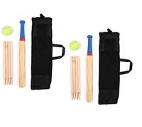 U&B Set of X2 Deluxe 6 Piece Wooden Rounder’s Set & Carry Bag Outdoor Games Baseball Bat & Soft Tennis Ball Garden Fun Play Set
