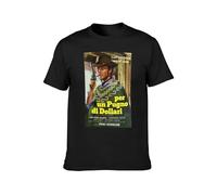 U-BASIC A Fistful of Dollars Italian Poster Retro Vintage Hipster T-Shirt Black L