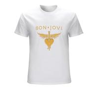 U-BASIC Bon X Jovi Gold T-Shirt Unisex Black Casual Tees T-Shirt White XL
