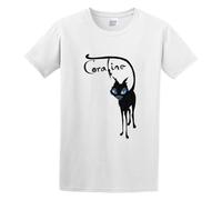 U-BASIC Uomo'S Coraline Cat Concise Round Collar Regular Men Young T-Shirt White XL