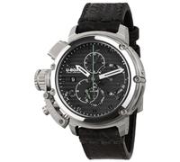 U-Boat Chimera 46 mm Chrono SS Black Men's Analogue Automatic Watch with Calfskin Leather Strap 9592