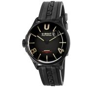 U-Boat Darkmoon 40 mm Black ipb Men's Analogue Quartz Watch with Rubber Strap 9019/A