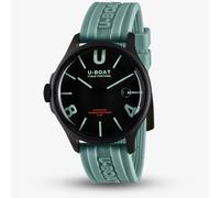 U-BOAT Mens Darkmoon Black Dial Green Rubber Strap Watch U9526/B