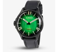 U-BOAT Mens Darkmoon Kama Green Multi-Tone Dial Black Leather Strap Watch U3343