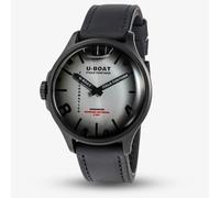 U-BOAT Mens Darkmoon Kama Grey Multi-Tone Dial Black Leather Strap Watch U3339