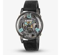 U-BOAT Mens U-65 Skeleton Dial Black Rubber Strap Watch U3352