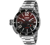 U-Boat Sommerso Ghiera Ceramica Nera Quadrante Bordeaux Bracelet Watch UB-1088