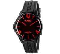 U-BOAT Mens Darkmoon 44mm Red Glass & Black Case Watch 8466/B