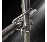 U Bolt 20 25 32 40 50 M6M8 304&Galvanized Double U-Cross Pipe Clamp Screw Steel Connector Scaffolding Fixing Cross Clamp(GALV-M8x32x40mm 1set)