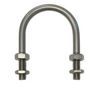 U-Bolt M12 x42 mm Thread, 110 mm Inside Diam, 141 mm Inside Height T316 Stainless Steel Pack Size : 1