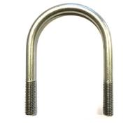 U-Bolt M8 x24 mm Thread, 76 mm Inside Diam, 100 mm Inside Height T304 Stainless Steel Pack Size : 1