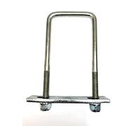 U Bolt Square M12 Thread with Back Plate 50mm Inner Width x 120mm Length with Nuts and Washers (6)