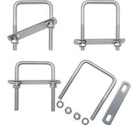 U-Bolt Square U Bolt U-Bolt Clamps 4 Pieces 100 x 60 mm 304 Stainless Steel Square Axle Plate M8 with Nuts Frame Straps Bolts for Towing Cars Ships Repair