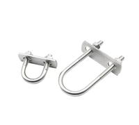 u bolts, 304 Stainless Steel Extended U-Shaped Screw/U-Shaped Pipe Clamp with Baffle/U-Shaped Bolt/Square Hoop(2set M6x33x53)