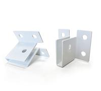 “U” Brackets, 2-Pack, for Sign Substrate Mounting, .25” / ¼” Material Corners, White Powder Coated Steel, 2 ea, Attach Sign Boards to a Post or Wall with Ease
