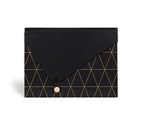 U Brands 13-Pocket Expanding File Folder, Office Supplies, Black and Gold Geometric, Brass Hardware, FSC Certified