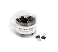 U Brands Binder Clips, Micro 1/2-Inch Width, 1/5-Inch Paper Holding Capacity, Black and Silver Steel, 100-Count - 650U08-24