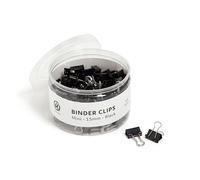 U Brands Binder Clips, Mini 5/8-Inch Width, 1/5-Inch Paper Holding Capacity, Black and Silver Steel, 100-Count