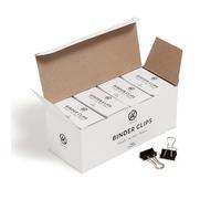 U Brands Binder Clips, Small 3/4-Inch Width, 1/3-Inch Paper Holding Capacity, Black and Silver Steel, 144-Count - 653U08-24