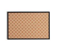 U Brands Cork Board, Large Pin Board 89x58 cm with Black Wood Style Frame and Quatrefoil Design Print, Industrial Grade Bulletin Surface, Wall Notice Board for Home, Office, School