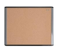 U Brands Cork Board, MOD Pin Board 51x41 cm with Black and Grey Frame, Industrial Grade Bulletin Surface, Includes Push Pins, Wall Notice Board for Home, Office, School