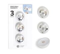 U Brands Disco Ball Locker Magnets, Set of 3, Silver, Fun Magnetic Locker Accessories for School, Whiteboard Accessories, Cute Magnets for Refrigerator