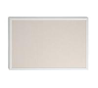 U Brands Farmhouse Linen Bulletin Board with White Frame, Office Supplies, Natural, 20” x 30”