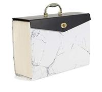 U Brands Fashion Expandable File Folder, Legal Size, 19 Pockets, Marble Print