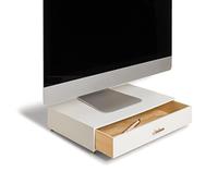 U Brands Juliet Monitor Stand, Office Organization Supplies, White and Gold, 1 Count