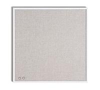 U Brands Linen Cork Board, Farmhouse Pin Board 36x36 cm with White Metal Frame, Industrial Grade Linen Bulletin Surface, Includes Push Pins, Small Wall Notice Board for Home, Office, School