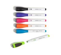 U Brands Low Odor Magnetic Whiteboard Pens With Erasers, Medium Point, Assorted Colors, 6-Count - 520U06-24