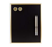 U Brands Magnetic Chalk Board, 28x36 cm, Gold Metal Frame, Premium Matte Surface, Blackboard Includes Chalk Pencils and Magnets