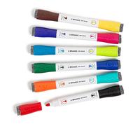 U Brands Magnetic Double-Ended Whiteboard Pens With Erasers, Set of 12, Assorted Colors, Low-Odor, Bullet (3 mm) Point