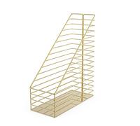 U Brands Metal Magazine Holder, Desktop Accessory, Vena Collection, Gold