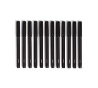 U Brands Midnight Catalina Felt Tip Pens, Set of 12, Soft Touch With Black Metal Details, Medium (0.7 mm) Point, Black Ink