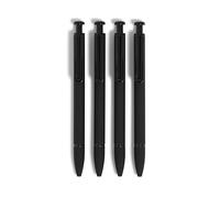 U Brands Midnight Monterey Ballpoint Pens, 4 Count, Black Soft Touch, Painted Black Details, Bold (1.0 mm) Point, Black Ink