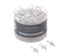 U Brands Push Pins, Clear Plastic Head, Steel Point, 200-Count - 658U08-24