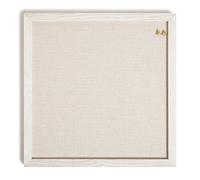 U Brands Rustic Linen Cork Board, 36x36 cm, White Wood Style Pin Board Frame, Industrial Grade Pinning Surface, Includes Push Pins