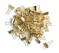 U Brands Small Binder Clips, Metallic Gold, Office Organization Supplies, 19mm, 72 Count