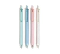U Brands U-Eco Recycled Gel Click Pens, Set of 4, Pastel Speckle, Medium (0.7 mm) Point, Black Ink