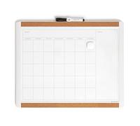 U Brands Whiteboard Planner, Magnetic Dry Wipe Calendar Board 51x41 cm with White Pin-It Frame, Includes Marker, Marker Clip and Magnet, Wall Mount White Board for Home, School, Office
