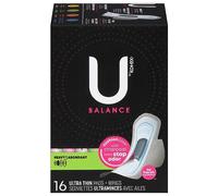 U by Kotex, Balance Heavy Ultra Thin Pads + Wings, 16 Count
