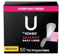 U by Kotex Barely There Liners, Light Absorbency, Regular, Fragrance-Free, 50 Count