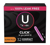 U by Kotex Click Compact Tampons, Super Plus Absorbency, Unscented, 32 Count