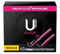 U by Kotex Tampons, Click Compact, Regular Absorbency, Unscented, 45 Count