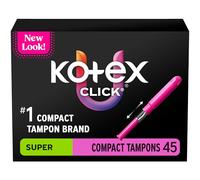 U by Kotex Tampons, Click Compact, Super Absorbency, Unscented, 45 Count