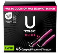 U by Kotex Tampons, Click Compact, Super Absorbency, Unscented, 45 Count