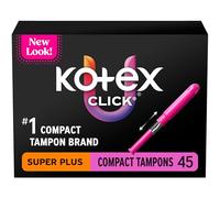 U by Kotex Tampons, Click Compact, Super Plus Absorbency, Unscented, 45 Count